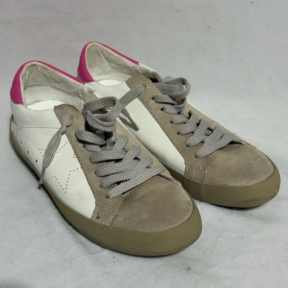 Shu Shop MIA Women's Sneakers in White, Pink, and Tan Size 7